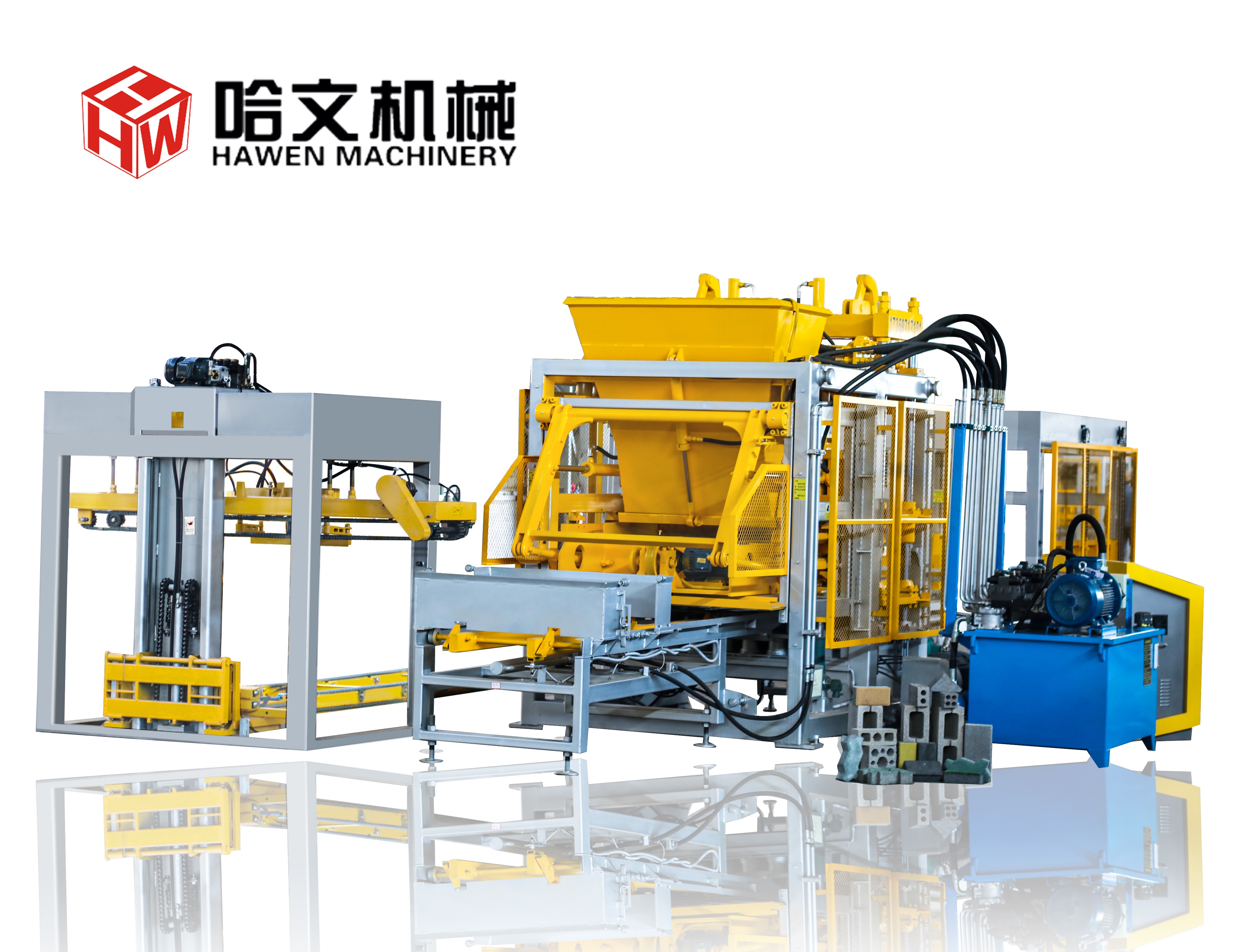 QT12-15 Máquina automática para fabricar bloques de cemento hidráulico a gran escala